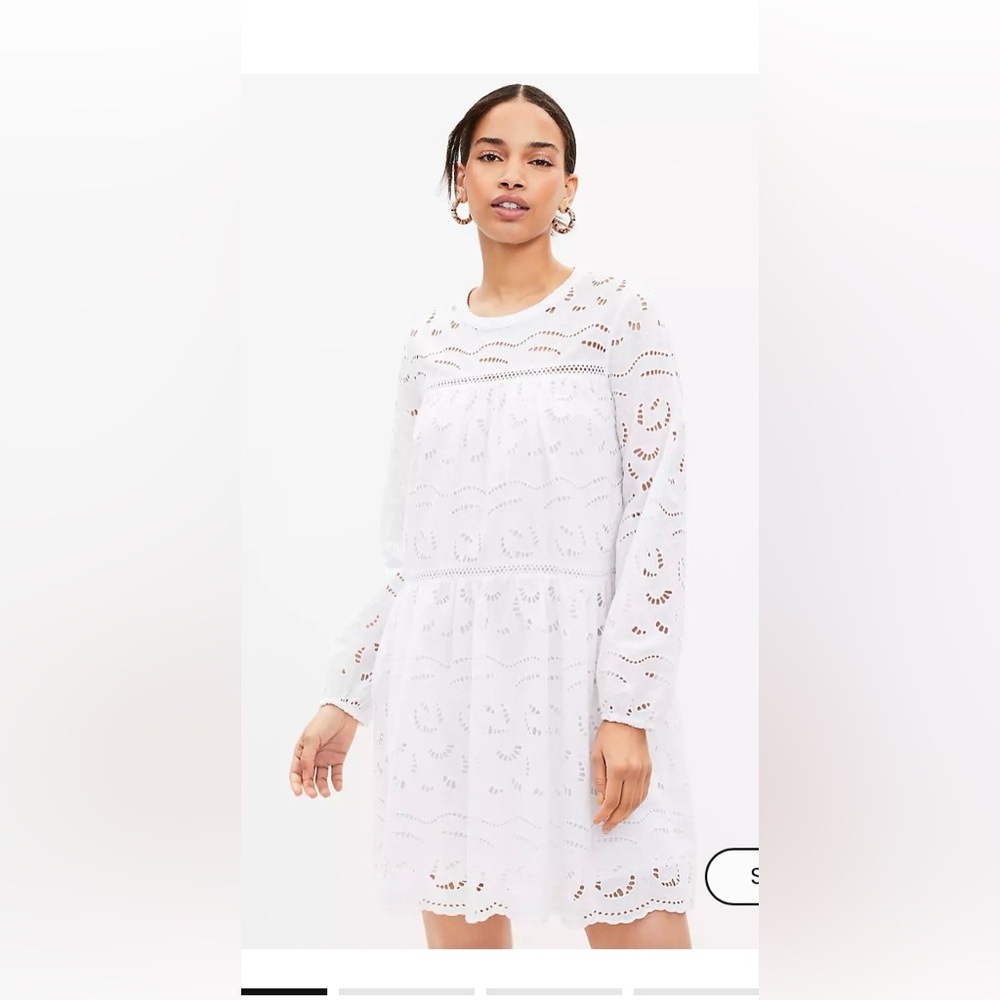 LOFT White Eyelet Lace Top
